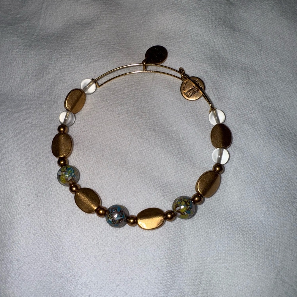 Alex and Ani Gold Beaded Bangle Bracelet-Limited Edition - Picture 2 of 3